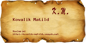Kovalik Matild névjegykártya